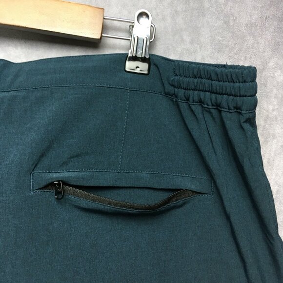 Eubi Mens Shorts size XXL Fitness Active Poly Stretch Pockets Stretch Blue Green - Picture 6 of 12